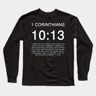 1 Corinthians 10:13 Bible Verse KJV Text Long Sleeve T-Shirt